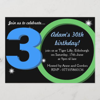 Männer Grüner/des Blau-dreißigste 30. Einladung