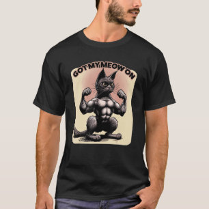 Männer-Gym-Katze-Workout-Muskel-Six-Pack-Krafttrai T-Shirt