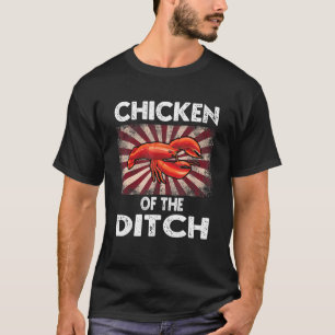 Männer-Häkkekrebs-Hähnchen-Graben Retro-Cajun-Esse T-Shirt