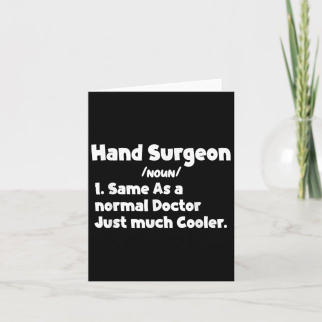 Männer Hand Chirurg Definition Operation Doctor Ha Karte (Vorderseite)
