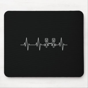 Männer Herzschlag Kurbelwelle Kolbenmotor Werkstat Mousepad