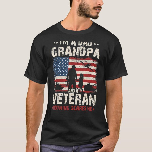 Männer Ich bin ein Opa des Vaters und Veteran Vate T-Shirt (Vorderseite)