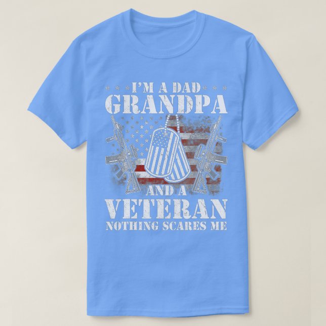 Männer ich bin ein Vater Großvater Funny Veteran V T-Shirt (Design vorne)