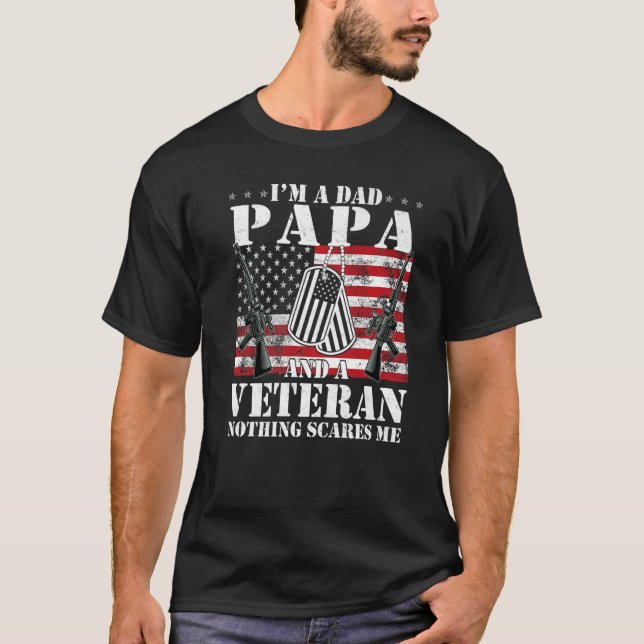 Männer Ich bin ein Vater Papa und ein Veteran Nich T-Shirt (Vorderseite)