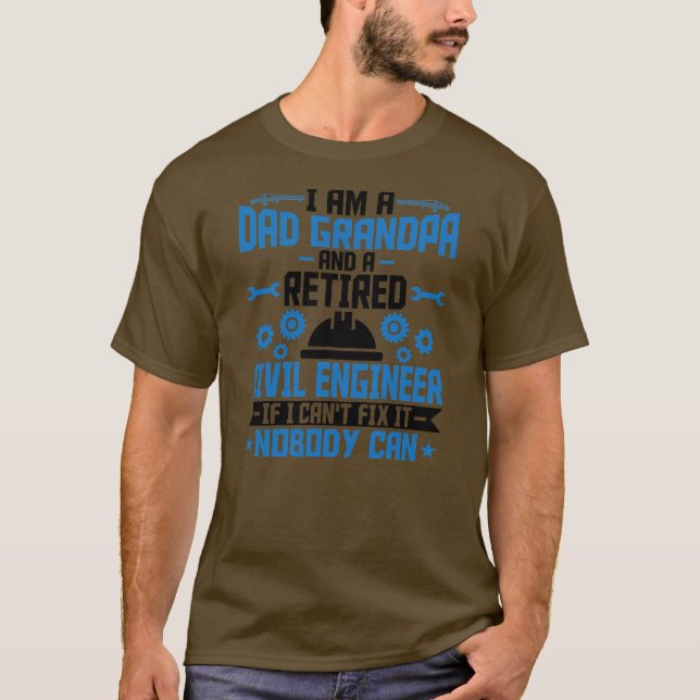 Männer Ich bin Vater Opa Remüde Zivil Ingenieur T-Shirt (Vorderseite)