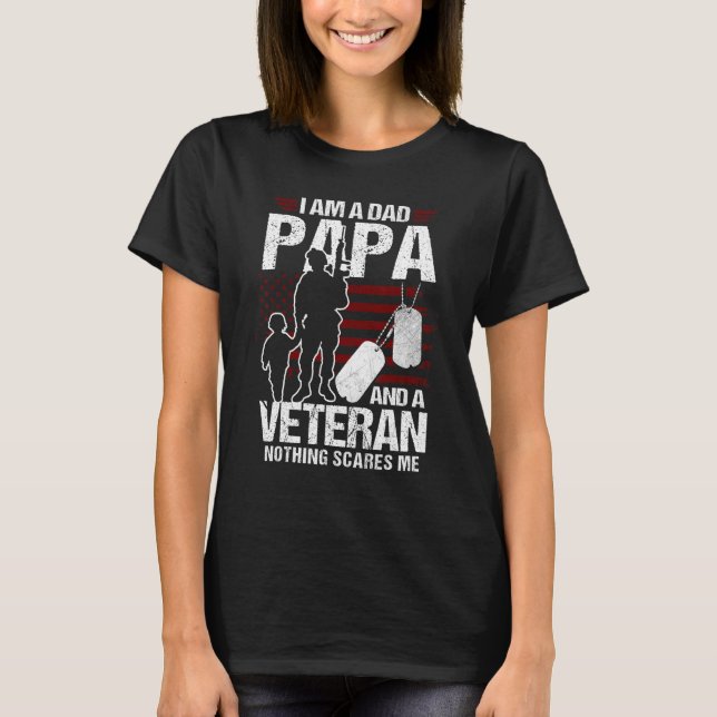Männer ich bin Vater Opa und Veteran Nichts Sorgfa T-Shirt (Vorderseite)