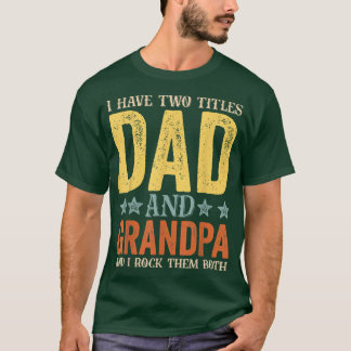 Männer ich habe zwei Titeln Vater und Opa Retro Fu T-Shirt