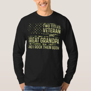 Männer ich habe zwei Titeln Veteran und Großvater  T-Shirt
