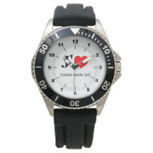 Männer - ich höre schwarze Gummi Strap Watch