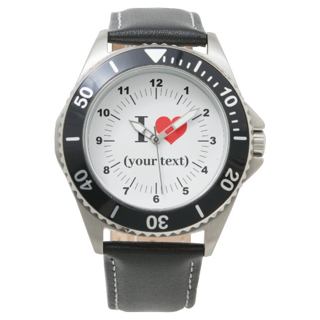 Männer - ich höre schwarze Ledergurte beobachten Armbanduhr (Vorderseite)