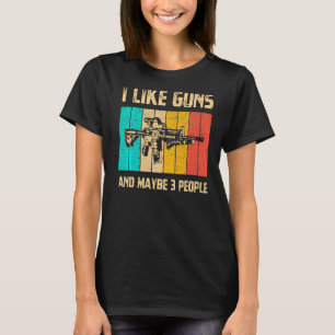 Männer ich mag Waffen und vielleicht 3 Leute Vinta T-Shirt
