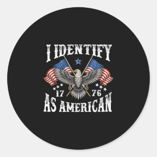 Männer identifizieren sich als amerikanischer Flag Runder Aufkleber