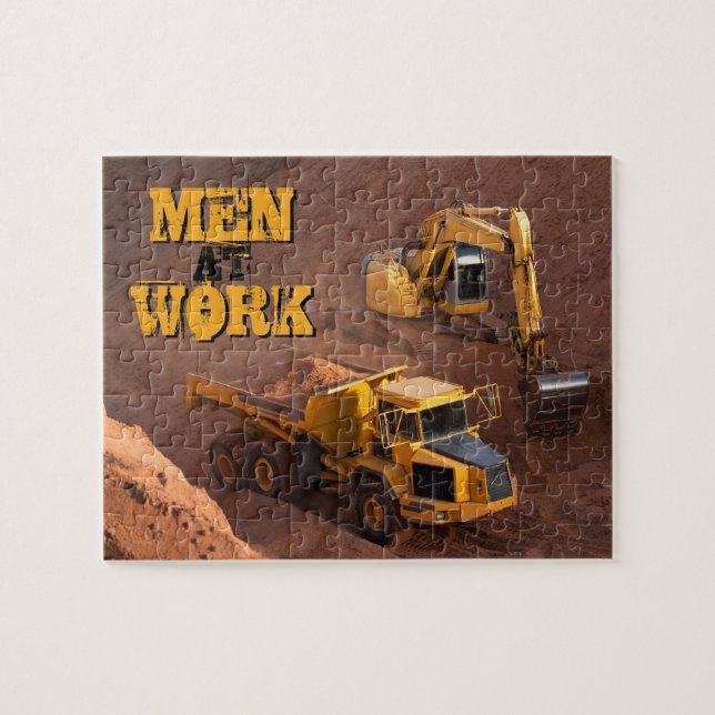 Männer im ArbeitsDigger- und Sprungwagen (Horizontal)