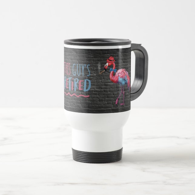 Männer in diesem TYP RETIRED Cool Dapper Flamingo Reisebecher (VorderseiteRechts)