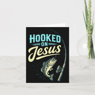Männer Jesus Glaube Fisch Angeln Vintage-Design Karte