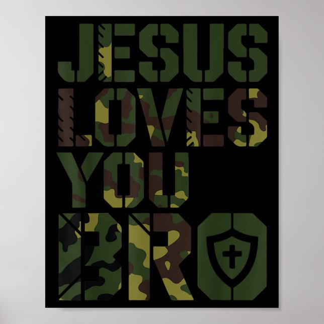 Männer Jesus Lieben Sie Bro Funny Christlicher Jun Poster (Vorne)