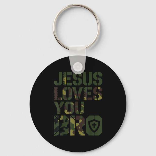 Männer Jesus Lieben Sie Bro Funny Christlicher Jun Schlüsselanhänger (Vorderseite)