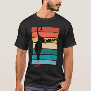 Männer Katze Was Schwarze Mörderkatze Retro vinta T-Shirt