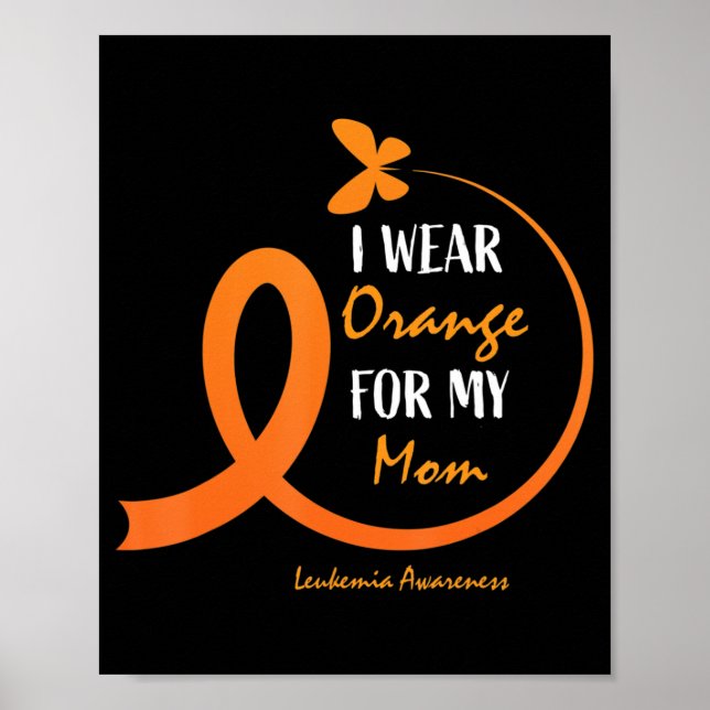 Männer Kinder Orange für meine Mama Leukämie a Poster (Vorne)