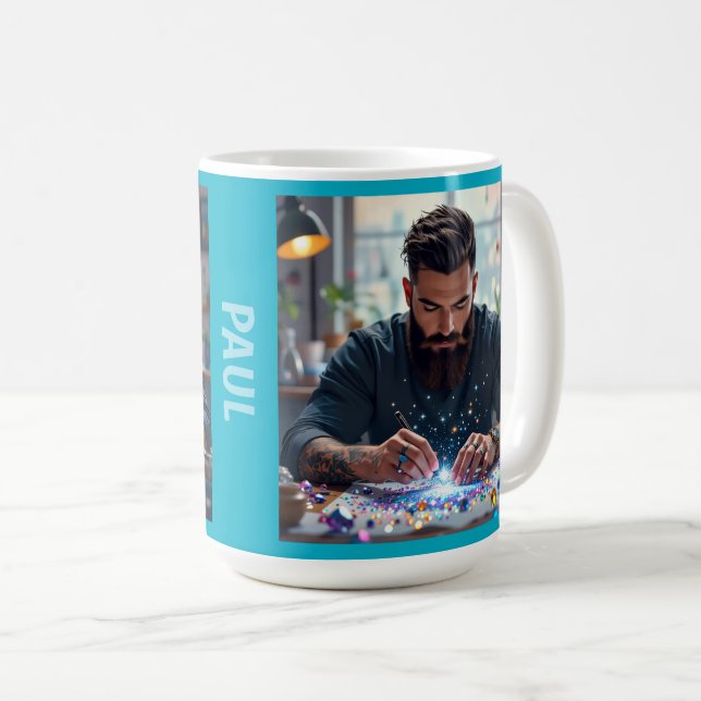 Männer Liebe Diamantkunst auch Kaffeetasse (VorderseiteRechts)