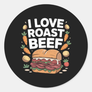 Männer lieben Roastbeef-Sandwich-Deli-Fleisch Food Runder Aufkleber