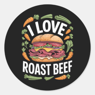 Männer lieben Roastbeef-Sandwich-Fan-Foodie-Humor Runder Aufkleber