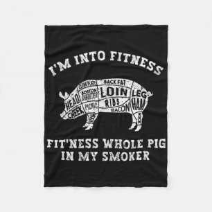 Männer Lustig Ich bin in Fitness BBQ Räucherofen B Fleecedecke