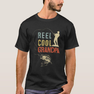 Männer Lustiger Angler Vintage Rolle Cooler Opa T-Shirt