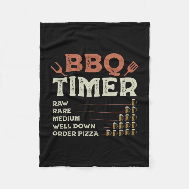 Männer lustiger BBQ-Grill-Koch Grilling-Master Bar Fleecedecke (Vorderseite)