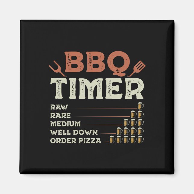 Männer lustiger BBQ-Grill Koch Grilling-Master Bar Magnet (Vorne)