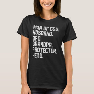 Männer Mann Gottes Ehemann Vater Opa Schutzhelden T-Shirt