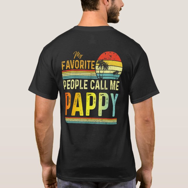 Männer Meine Lieblingsmenschen nennen mich Pappy V T-Shirt (Rückseite)