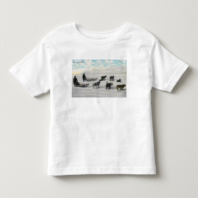 Männer mit "Artic schneller Post" Dogsled Kleinkind T-shirt (Vorderseite)