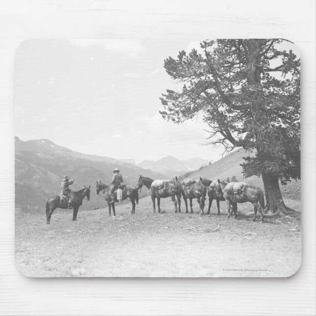 Männer mit den Packhorses, die über einem Hügel Mousepad (Vorne)