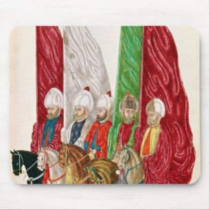 Männer mit den Standards, die dem Seigneur zu Mousepad