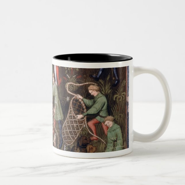 Männer mit Netzen Zweifarbige Tasse (Rechts)