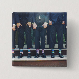 Männer mit Socken - Square Button