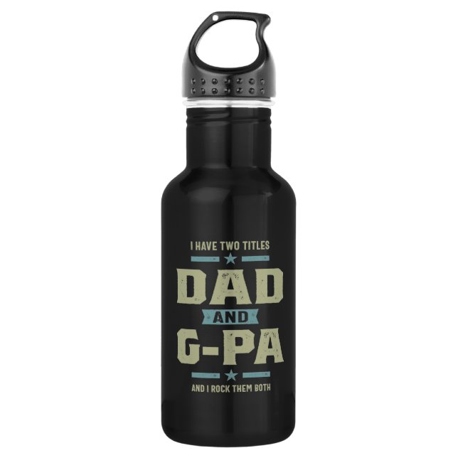 Männer mit zwei Titeln Vater und G-Pa Edelstahlflasche (Vorderseite)