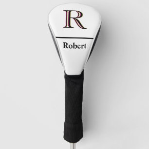Männer-Monogramm mit Schwarz-weißem Namen Golf Headcover