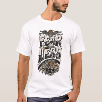 Männer Motivations-T-Shirt Fearless Tiger Mountain T-Shirt