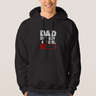 Männer müde Vater 1 Junge und 1 Mädchen Vater eine Hoodie