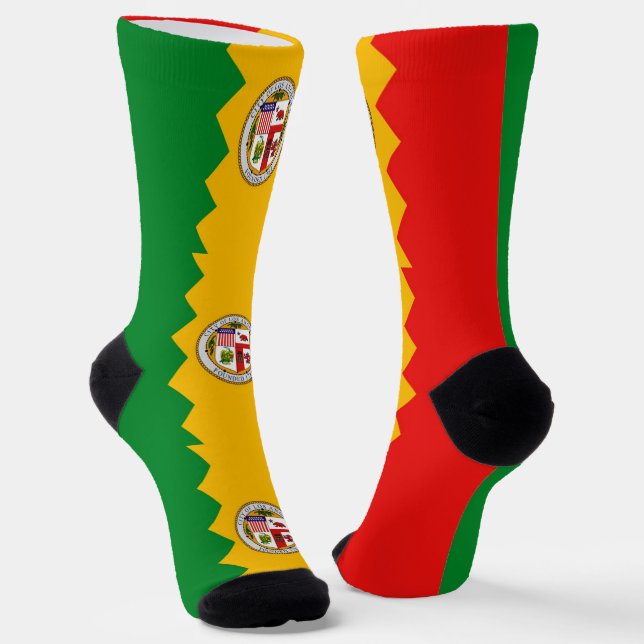 Männer nachhaltige Socken mit Fahne von Los Angele (Gewinkelt)