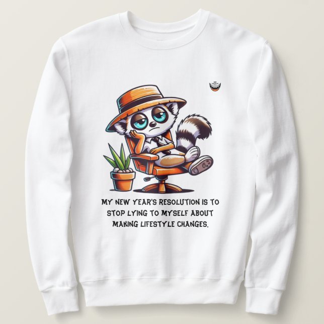 Männer Neujahr ehrliche Entschließung Sweatshirt (Design vorne)