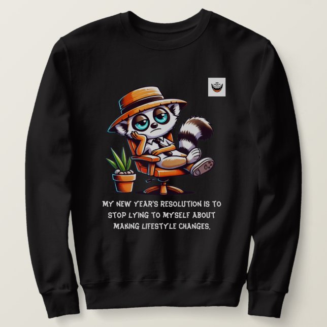 Männer Neujahr ehrliche Entschließung Sweatshirt (Design vorne)