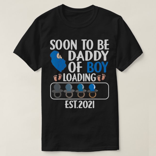 Männer Niedlich erste Vater von Jungen bald zu Dad T-Shirt (Design vorne)