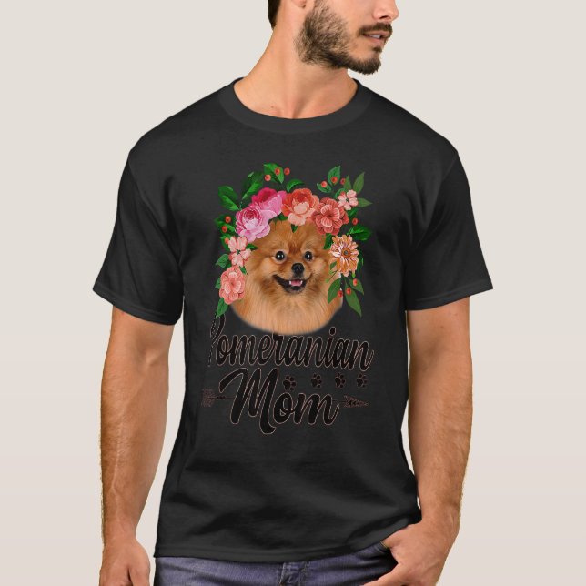 Männer Niedliche Blume Spitz Grafische Hunde-Mama T-Shirt (Vorderseite)