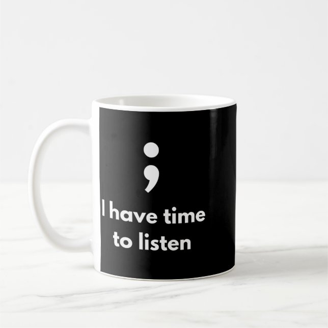 Männer Notfall Nicht Semikolon Psychische Gesundhe Kaffeetasse (Links)