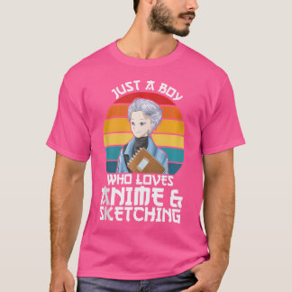 Männer nur ein Junge, der Lieben anime Sketching A T-Shirt
