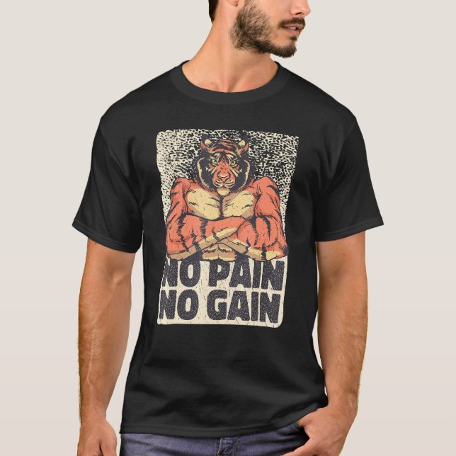 Männer ohne Schmerzen ohne Schmerzen Tiger mit Mus T-Shirt (Vorderseite)