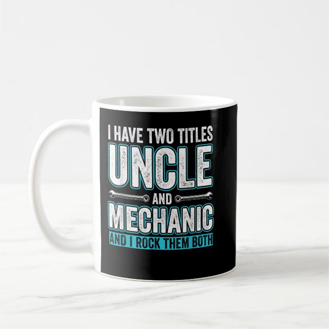 Männer Onkel und Mechanische Kleidung Fixing Cars  Kaffeetasse (Links)